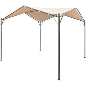 vidaXL Pavillon Partyzelt Überdachung 4x4 m Stahl Beige - Beige