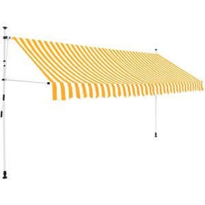 vidaXL Einziehbare Markise Handbetrieben 400 cm Orange/Weiß Gestreift - Orange