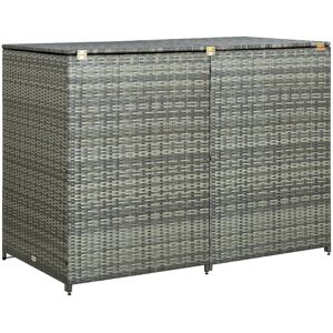 vidaXL Mülltonnenbox für 2 Tonnen Poly Rattan Anthrazit 148×77×111 cm - Anthrazit