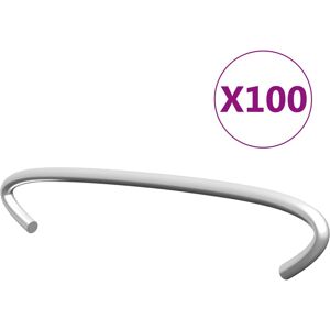 vidaXL Gabionen-Distanzhalter 100 Stk. Verzinkter Stahl 10 cm - Silber