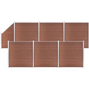 vidaXL WPC Zaun-Set 6 Quadrate + 1 Schräge 1138x186 cm Braun - Braun