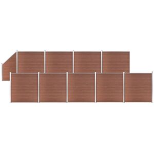 vidaXL WPC Zaun-Set 9 Quadrate + 1 Schräge 1657x186 cm Braun - Braun