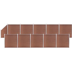 vidaXL WPC Zaun-Set 10 Quadrate + 1 Schräge 1830x186 cm Braun - Braun