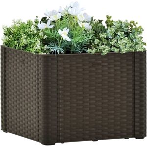 vidaXL Garten-Hochbeet mit Selbstbewässerungssystem Mokka 43x43x33 cm - Anthrazit