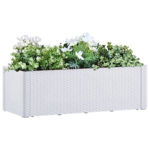 vidaXL Garten-Hochbeet mit Selbstbewässerungssystem Weiß 100x43x33 cm - Weiß