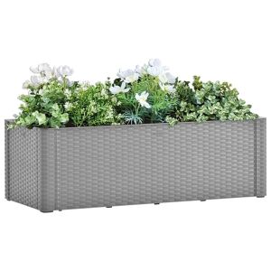 vidaXL Garten-Hochbeet mit Selbstbewässerungssystem Grau 100x43x33 cm - Grau