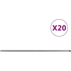 vidaXL Zaunpfosten 20 Stk. Silbern 260 cm Stahl - Silber