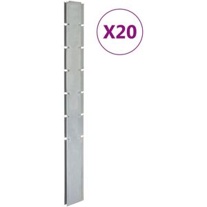 vidaXL Zaunpfosten 20 Stk. Silbern 180 cm Verzinkter Stahl - Silber