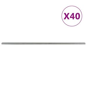 vidaXL Zaunpfosten 40 Stk. Silbern 220 cm Stahl - Silber