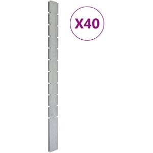 vidaXL Zaunpfosten 40 Stk. Silbern 260 cm Verzinkter Stahl - Silber