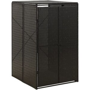 vidaXL Mülltonnenbox für 1 Tonne Schwarz 70x80x117 cm Poly Rattan - Schwarz