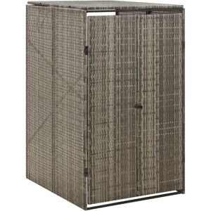 vidaXL Mülltonnenbox für 1 Tonne Grau 70x80x117 cm Poly Rattan - Grau