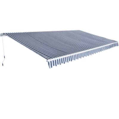vidaXL Gelenkarmmarkise 600 cm Blau/Weiß - Blau vidaXL Gelenkarmmarkise 600 cm Blau/Weiß - Blau