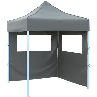 vidaXL Profi-Partyzelt Faltbar mit 2 Seitenwänden 2×2m Stahl Anthrazit - Anthrazit vidaXL Profi-Partyzelt Faltbar mit 2 Seitenwänden 2×2m Stahl Anthrazit - Anthrazit