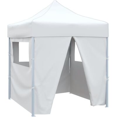 vidaXL Professionelle faltbare Partyzelt mit 4 Seitenwänden 2×2m Stahl Weiß vidaXL Professionelle faltbare Partyzelt mit 4 Seitenwänden 2×2m Stahl Weiß