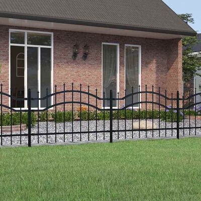 vidaXL Gartenzaun Woerden mit Speerspitze Schwarz 240 x 75 cm Stahl - Schwarz vidaXL Gartenzaun Woerden mit Speerspitze Schwarz 240 x 75 cm Stahl - Schwarz