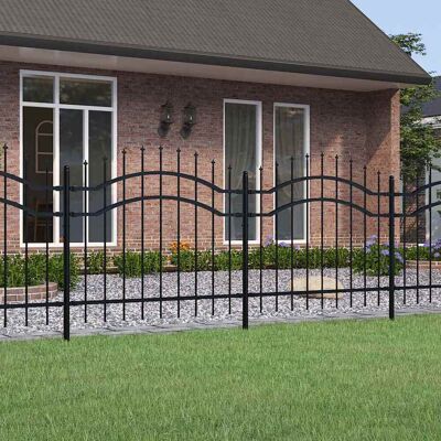 vidaXL Gartenzaun Woerden mit Speerspitze Schwarz 240 x 100 cm Stahl - Schwarz vidaXL Gartenzaun Woerden mit Speerspitze Schwarz 240 x 100 cm Stahl - Schwarz