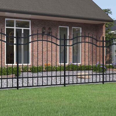 vidaXL Gartenzaun Woerden mit Speerspitze Schwarz 240 x 125 cm Stahl - Schwarz vidaXL Gartenzaun Woerden mit Speerspitze Schwarz 240 x 125 cm Stahl - Schwarz