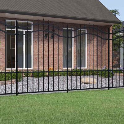 vidaXL Gartenzaun Woerden mit Speerspitze Schwarz 240 x 150 cm Stahl - Schwarz vidaXL Gartenzaun Woerden mit Speerspitze Schwarz 240 x 150 cm Stahl - Schwarz