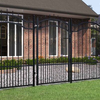 vidaXL Gartentor KAMPEN mit Speerspitze Schwarz 103 x 150 cm Stahl - Schwarz vidaXL Gartentor KAMPEN mit Speerspitze Schwarz 103 x 150 cm Stahl - Schwarz