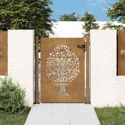 vidaXL Gartentor 100x150 cm Cortenstahl Baumdesign - Braun vidaXL Gartentor 100x150 cm Cortenstahl Baumdesign - Braun