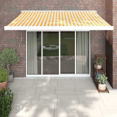 vidaXL Gelb Weiß Markise - Raffstore 3,5x2,5 m vidaXL Gelb Weiß Markise - Raffstore 3,5x2,5 m