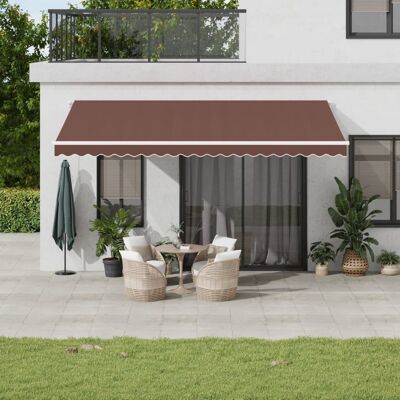 vidaXL Markise Manuell Braun 500x350 cm - Braun vidaXL Markise Manuell Braun 500x350 cm - Braun