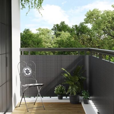 vidaXL Balkon-Sichtschutz Anthrazit 400x100 cm Poly Rattan - Anthrazit vidaXL Balkon-Sichtschutz Anthrazit 400x100 cm Poly Rattan - Anthrazit