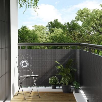 vidaXL Balkon-Sichtschutz Anthrazit 500x80 cm Poly Rattan - Anthrazit vidaXL Balkon-Sichtschutz Anthrazit 500x80 cm Poly Rattan - Anthrazit