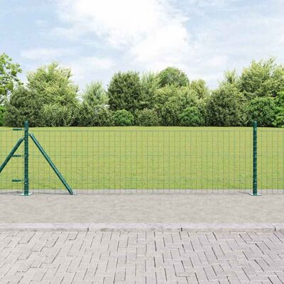VidaXL Grünes Stahlzaunpfosten-Set - Robust und Komplett VidaXL Grünes Stahlzaunpfosten-Set - Robust und Komplett