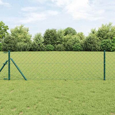 vidaXL Outdoor Kettenglied-Zaun Erdfixierung 10 x 0,4 m Grün Netz - Grün vidaXL Outdoor Kettenglied-Zaun Erdfixierung 10 x 0,4 m Grün Netz - Grün