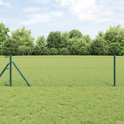 vidaXL Outdoor Kettenglied-Zaun Erdfixierung 25 x 0,8 m Grün Netz - Grün vidaXL Outdoor Kettenglied-Zaun Erdfixierung 25 x 0,8 m Grün Netz - Grün