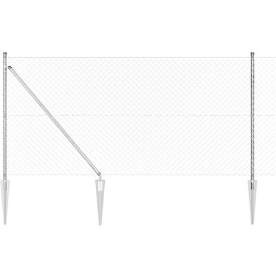 vidaXL Stahlzaun mit Spitzen 10 x 1,2 m Verzinkter Stahl Silber Netz - Silber vidaXL Stahlzaun mit Spitzen 10 x 1,2 m Verzinkter Stahl Silber Netz - Silber