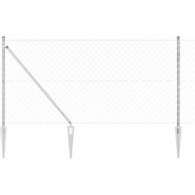vidaXL Stahlzaun mit Spitzen 10 x 1,2 m Verzinkter Stahl Silber Netz - Silber vidaXL Stahlzaun mit Spitzen 10 x 1,2 m Verzinkter Stahl Silber Netz - Silber