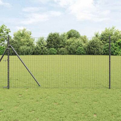 vidaXL Euro Zaun Bodenbefestigung 10 x 1 m PVC-beschichteter Stahl - Grau vidaXL Euro Zaun Bodenbefestigung 10 x 1 m PVC-beschichteter Stahl - Grau