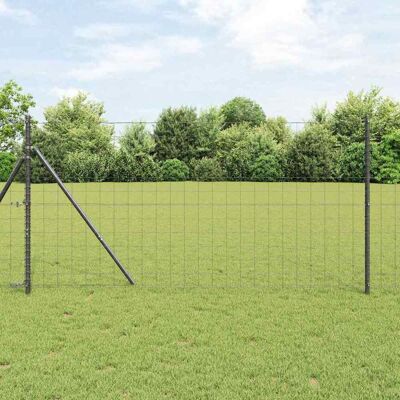 vidaXL Euro Zaun Bodenbefestigung 10 x 1 m PVC-beschichteter Stahl - Grau vidaXL Euro Zaun Bodenbefestigung 10 x 1 m PVC-beschichteter Stahl - Grau