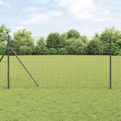 vidaXL Euro Zaun Bodenbefestigung 10 x 1 m PVC-beschichteter Stahl - Grau vidaXL Euro Zaun Bodenbefestigung 10 x 1 m PVC-beschichteter Stahl - Grau