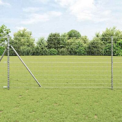 vidaXL Outdoor Euro Zaun Bodeneinbau 10 x 1,4 m Verzinkter Stahl Netz - Silber vidaXL Outdoor Euro Zaun Bodeneinbau 10 x 1,4 m Verzinkter Stahl Netz - Silber