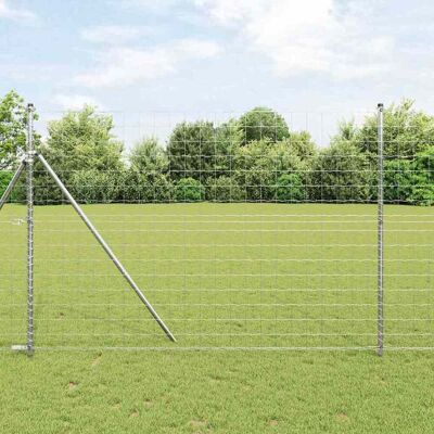 vidaXL Outdoor Euro Zaun Bodeneinbau 10 x 1,6 m Verzinkter Stahl Netz - Silber vidaXL Outdoor Euro Zaun Bodeneinbau 10 x 1,6 m Verzinkter Stahl Netz - Silber