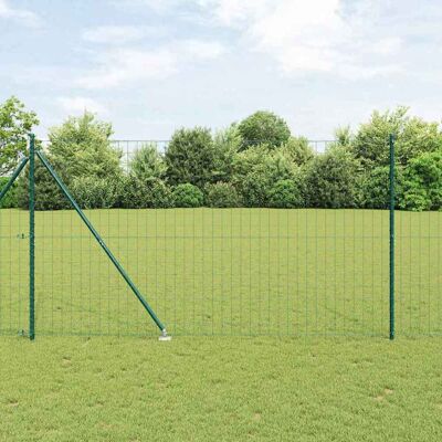 vidaXL Euro-Zaun mit Spitzen 10 x 1,5 m PVC-beschichteter Stahl Grün - Grün vidaXL Euro-Zaun mit Spitzen 10 x 1,5 m PVC-beschichteter Stahl Grün - Grün