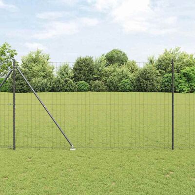 vidaXL Euro-Zaun mit Spitzen 10 x 1,5 m PVC-beschichteter Stahl Grau - Grau vidaXL Euro-Zaun mit Spitzen 10 x 1,5 m PVC-beschichteter Stahl Grau - Grau