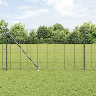 vidaXL Euro-Zaun mit Spitzen 10 x 1 m PVC-beschichteter Stahl Grau - Grau vidaXL Euro-Zaun mit Spitzen 10 x 1 m PVC-beschichteter Stahl Grau - Grau