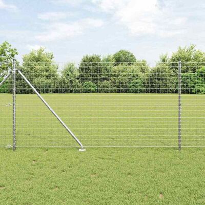 vidaXL Euro-Zaun mit Spitzen 10 x 1,4 m Verzinkter Stahl Silber Netz - Silber vidaXL Euro-Zaun mit Spitzen 10 x 1,4 m Verzinkter Stahl Silber Netz - Silber