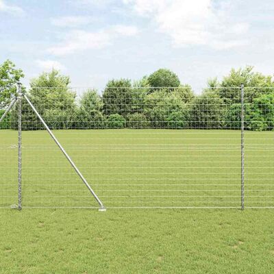 vidaXL Outdoor Euro Zaun mit Spitzen 10 x 1,5 m Verzinkter Stahl Netz - Silber vidaXL Outdoor Euro Zaun mit Spitzen 10 x 1,5 m Verzinkter Stahl Netz - Silber
