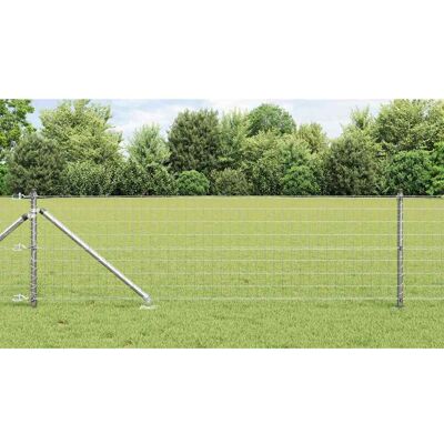 vidaXL Outdoor Euro Zaun mit Spitzen 10 x 0,6 m Verzinkter Stahl Netz - Silber vidaXL Outdoor Euro Zaun mit Spitzen 10 x 0,6 m Verzinkter Stahl Netz - Silber
