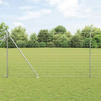 vidaXL Outdoor Euro Zaun mit Spitzen 10 x 1,5 m Verzinkter Stahl Netz - Silber vidaXL Outdoor Euro Zaun mit Spitzen 10 x 1,5 m Verzinkter Stahl Netz - Silber