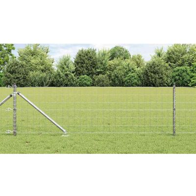 vidaXL Outdoor Euro Zaun mit Spitzen 50 x 0,6 m Verzinkter Stahl Netz - Silber vidaXL Outdoor Euro Zaun mit Spitzen 50 x 0,6 m Verzinkter Stahl Netz - Silber