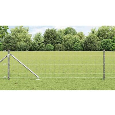 vidaXL Outdoor Euro Zaun mit Spitzen 50 x 0,6 m Verzinkter Stahl Netz - Silber vidaXL Outdoor Euro Zaun mit Spitzen 50 x 0,6 m Verzinkter Stahl Netz - Silber