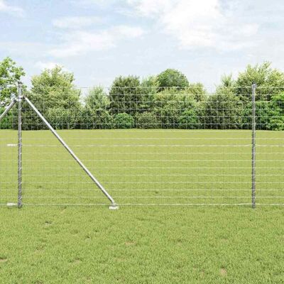 vidaXL Outdoor Euro Zaun mit Spitzen 25 x 1 m Verzinkter Stahl Silber - Silber vidaXL Outdoor Euro Zaun mit Spitzen 25 x 1 m Verzinkter Stahl Silber - Silber
