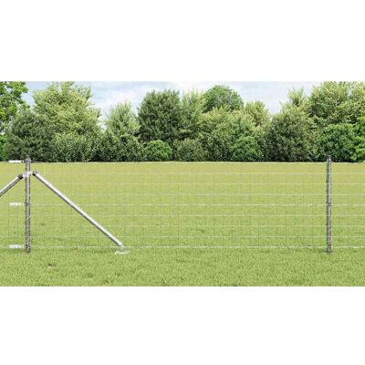 vidaXL Outdoor Euro Zaun mit Spitzen 50 x 0,6 m Verzinkter Stahl Netz - Silber vidaXL Outdoor Euro Zaun mit Spitzen 50 x 0,6 m Verzinkter Stahl Netz - Silber
